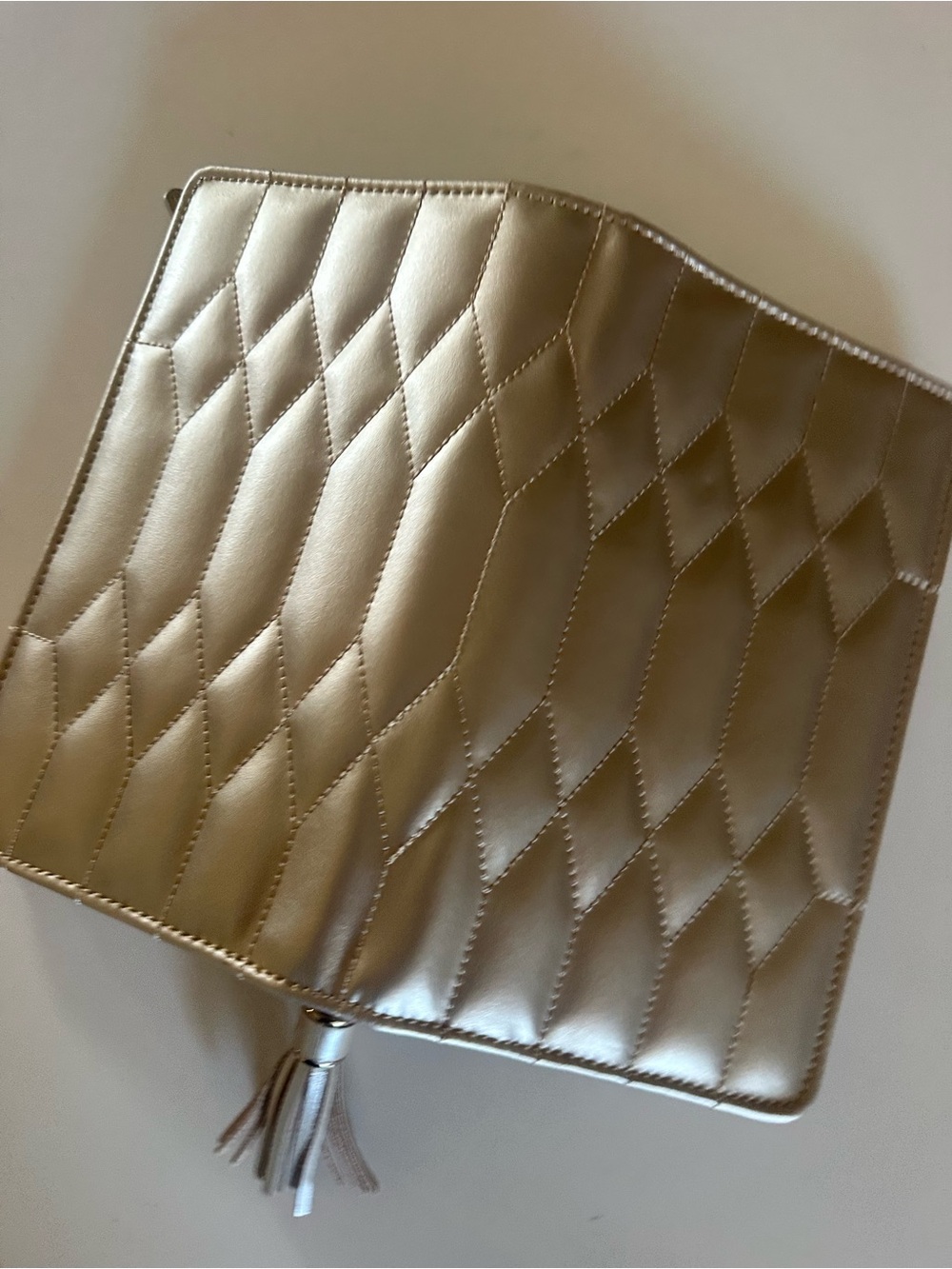 WOLF Zip-Around Travel Jewelry Case in Gold with Tassel - Picture 6 of 10